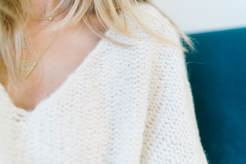 Cream Nuna Brushed Sweater - Sefte