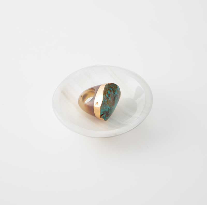 Sefte + The Cristalline White Onyx Tiny Round Dish