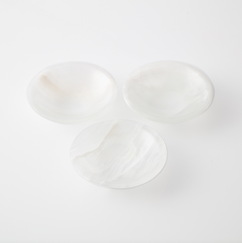 Sefte + The Cristalline White Onyx Tiny Round Dish
