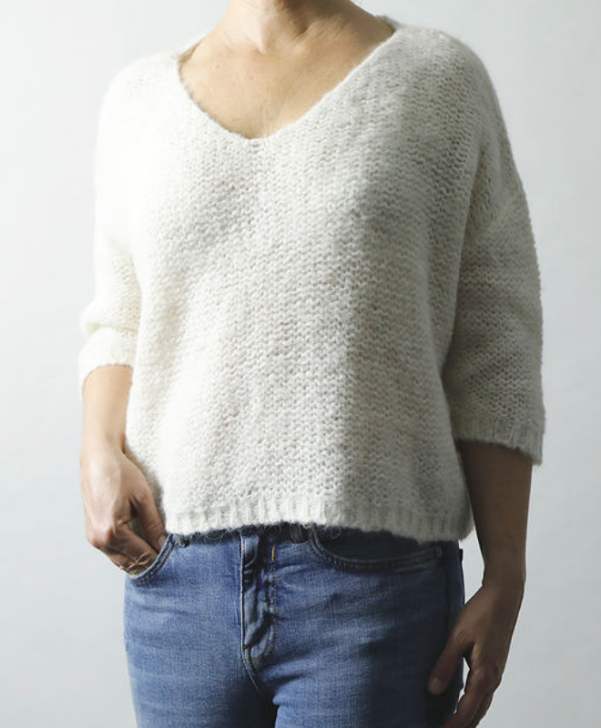 Cream Nuna Brushed Sweater - Sefte